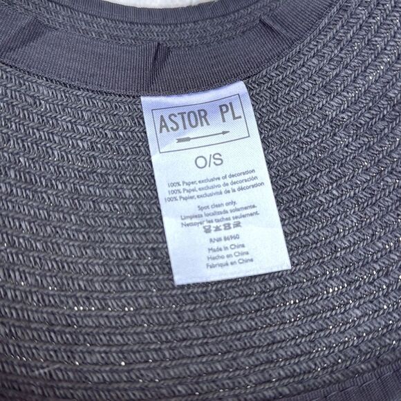 Astor Place Black Woven Packable UPF 50+ Travel Visor Brim Hat NEW - Picture 9 of 12